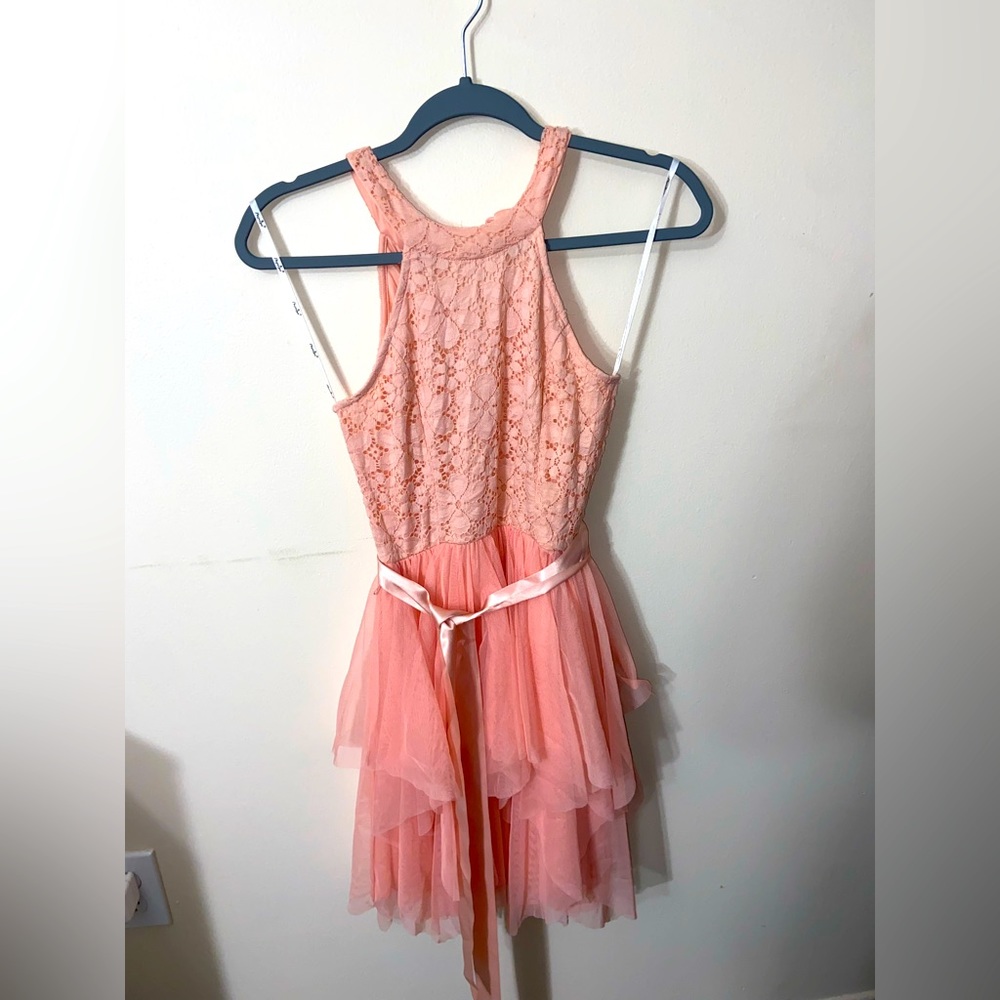 Peach Lace and tool dress